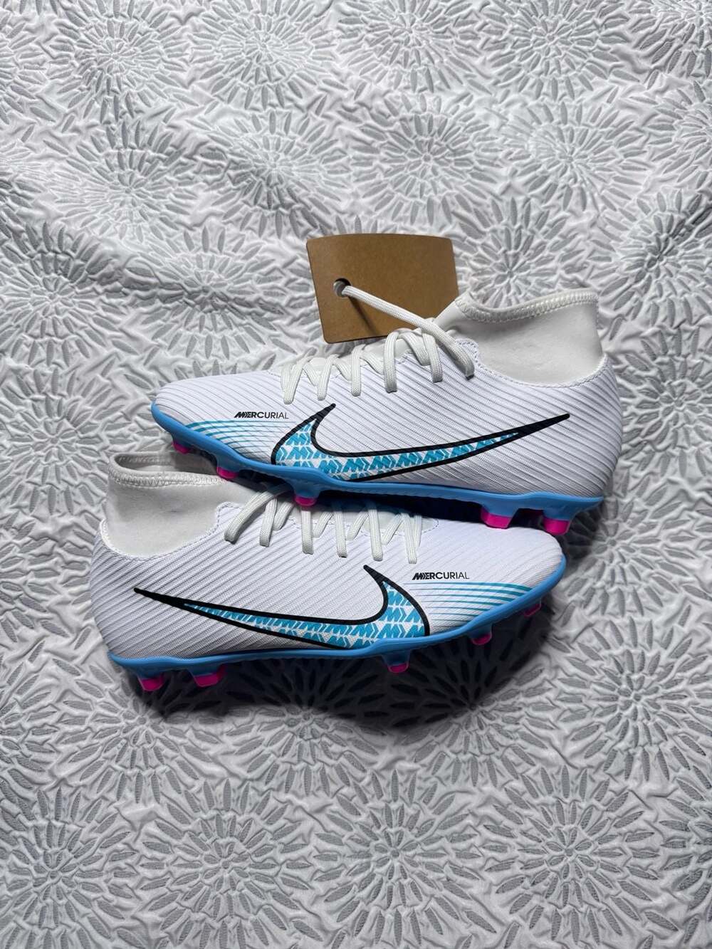 Nike Mercurial Superfly 9 Club MG Blast Pack Soccer Blue Pink Men’s 6.5